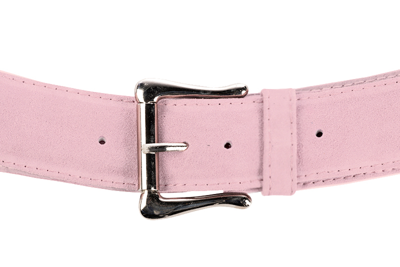 Custom-made women's light pink luxurious elegant belt. - Front view